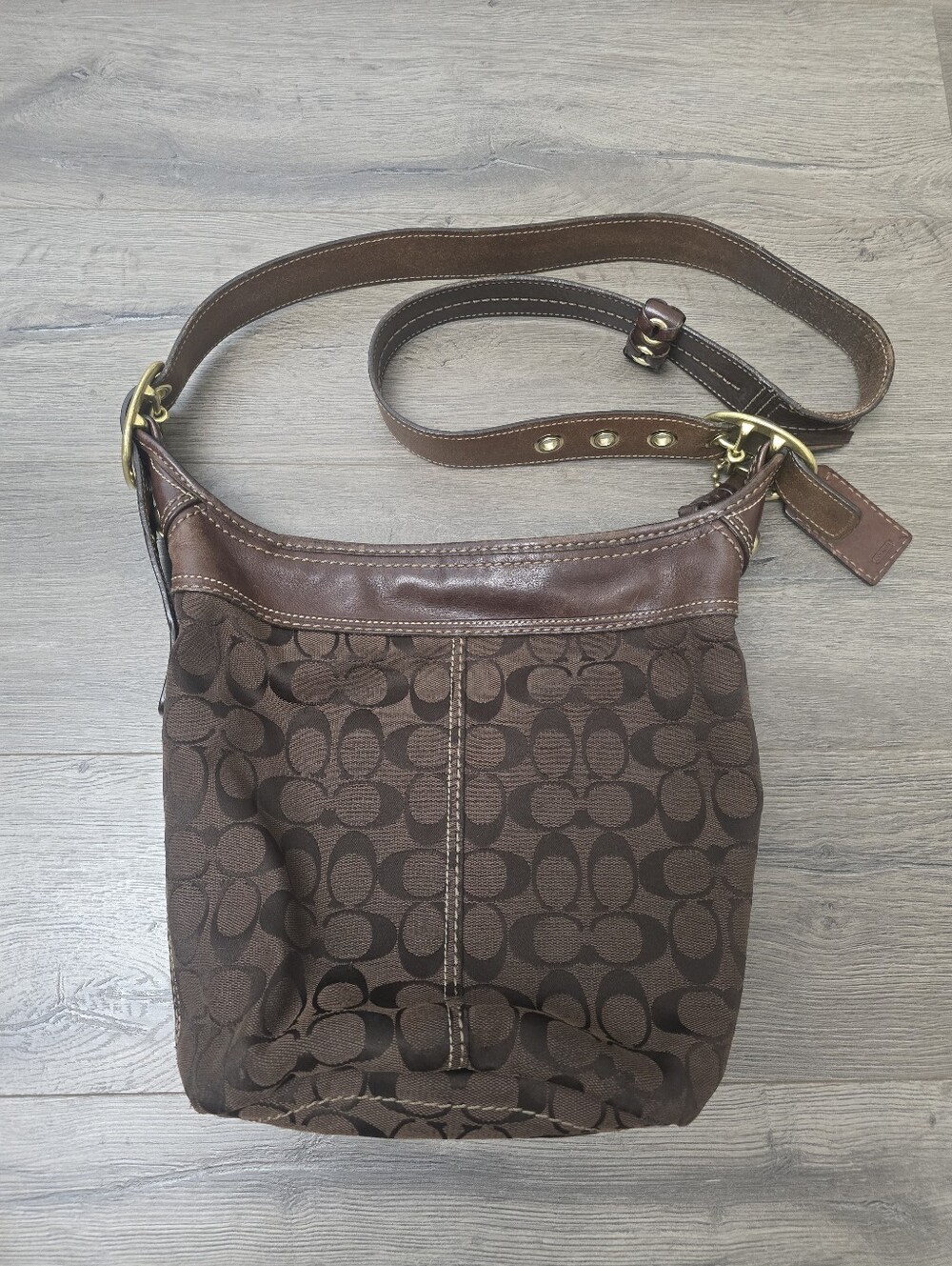 Coach Bleeker Vintage Y2K Signature Hobo Shoulder Bag Brown Canvas & Leather - Picture 2 of 10